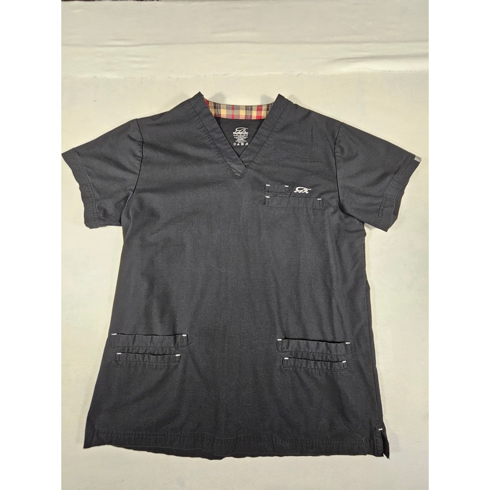 IguanaMed Style 7400 Mens Black V-Neck‎ Scrub Top Medical Workwear Size Medium